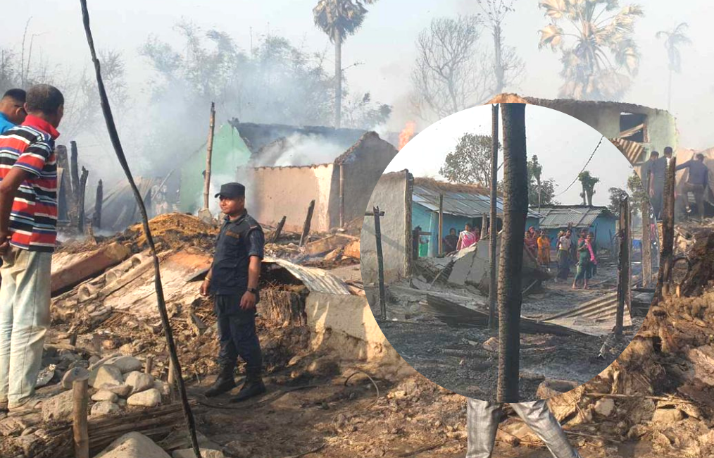 तेह्रथुम आगलागी नियन्त्रणमा :१६ भन्दा बढी घर जलेर नष्ट